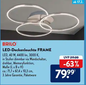 Aldi Nord Brilo LED Deckenleuchte Frame Angebot