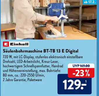 Aldi Nord Einhell Säulenbohrmaschine BT-TB 13 E Digital Angebot