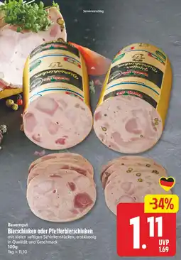 Elli Markt Bauern gut Bierschinken oder Pfefferbierschinken Angebot
