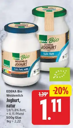 Elli Markt EDEKA Bio Weidemilch Joghurt, natur Angebot