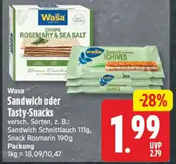 Elli Markt Wasa Sandwich oder Tasty-Snacks Angebot