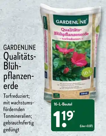 Aldi Nord Gardenline Qualitäts Blühpflanzenerde 16L Beutel Angebot