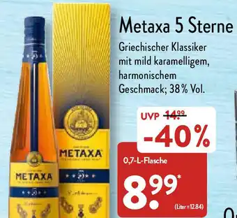 Aldi Nord Metaxa 5 Sterne 0,7L Angebot