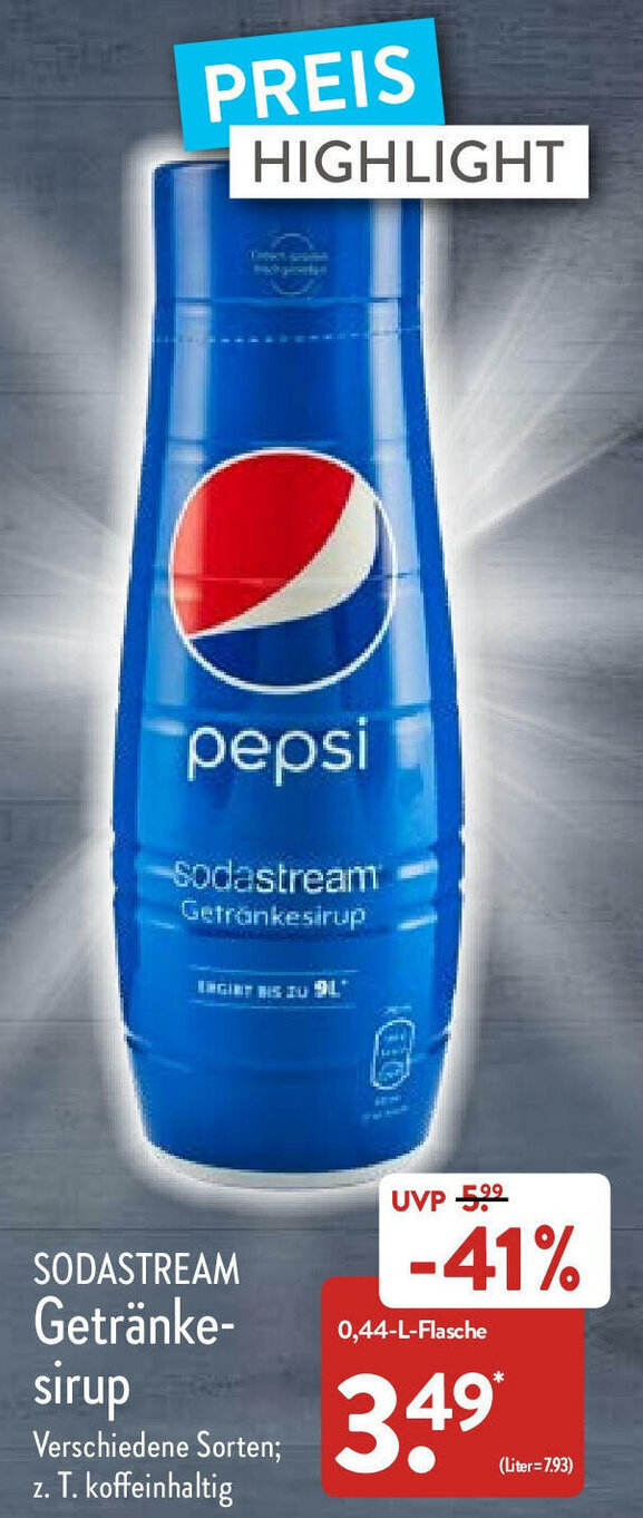 Sodastream Getränkesirup 0,44L Angebot bei Aldi Nord
