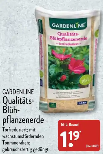 Aldi Nord Gardenline Qualitäts Blühpflanzenerde 16L Beutel Angebot