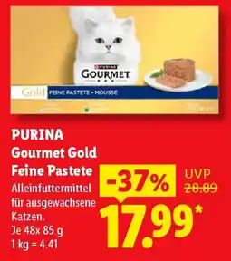 Lidl PURINA Gourmet Gold Feine Pastete Angebot