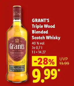 Lidl GRANT'S Triple Wood Blended Scotch Whisky Angebot