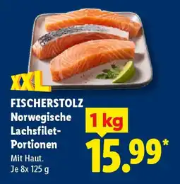 Lidl FISCHERSTOLZ Norwegische Lachsfilet-Portionen Angebot