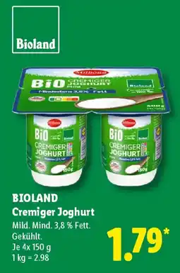 Lidl BIOLAND Cremiger Joghurt Angebot