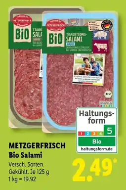Lidl METZGERFRISCH Bio Salami Angebot