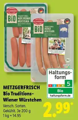 Lidl METZGERFRISCH Bio Traditions-Wiener Würstchen Angebot