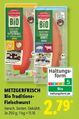 Lidl METZGERFRISCH Bio Traditions-Fleischwurst Angebot
