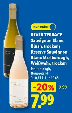 Lidl RIVER TERRACE Sauvignon Blanc, Blush, trocken/Reserve Sauvignon Blanc Marlborough, Weißwein, trocken Angebot