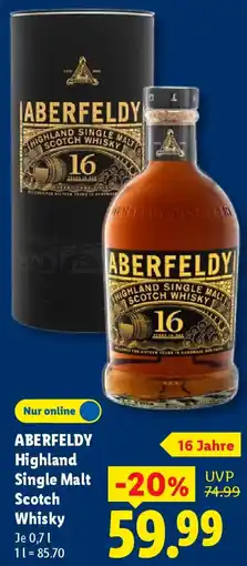 Lidl Aberfeldy Highland Single Malt Scotch Whisky Angebot