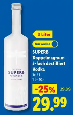 Lidl SUPERB Doppelmagnum 5-fach destilliert Vodka Angebot