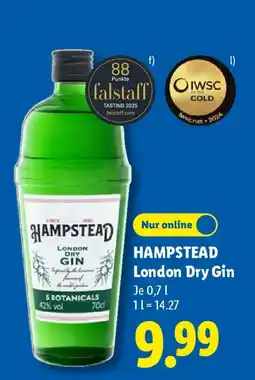 Lidl HAMPSTEAD London Dry Gin Angebot