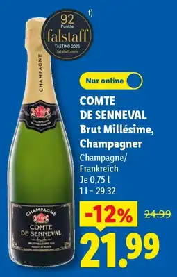 Lidl COMTE DE SENNEVAL Brut Millésime, Champagner Angebot