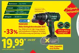 Lidl PARKSIDE Akku-Schlagbohrschrauber 20 V Angebot