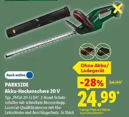 Lidl PARKSIDE Akku-Heckenschere 20 V Angebot