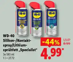 Lidl WD-40 Silikon-/Kontaktspray/Lithiumsprühfett „Specialist“ Angebot