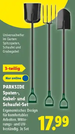 Lidl PARKSIDE Spaten-, Gabel- und Schaufel-Set Angebot