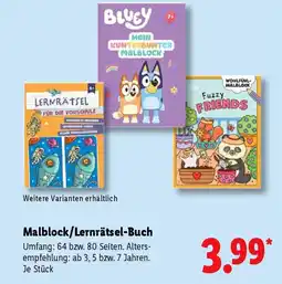 Lidl Malblock/Lernrätsel-Buch Angebot