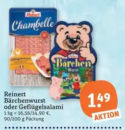 tegut Reinert Bärchenwurst oder Geflügelsalami Angebot