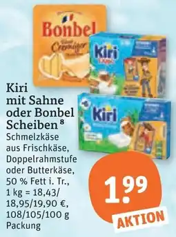 tegut Kiri mit Sahne oder Bonbel Scheiben Angebot