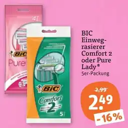 tegut BIC Einweg-rasierer Comfort 2 oder Pure Lady Angebot