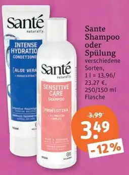 tegut Sante Shampoo oder Spülung Angebot