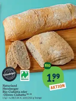 tegut Naturland Herzberger Bio-Ciabatta Angebot