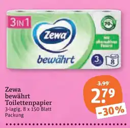 tegut Zewa bewährt Toilettenpapier Angebot