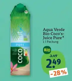 tegut Aqua Verde Bio-Coco's-Juice Pure Angebot