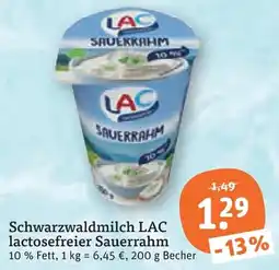 tegut Schwarzwaldmilch LAC lactosefreier Sauerrahm Angebot