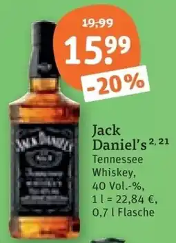 tegut Jack Daniel's Tennessee Whiskey Angebot