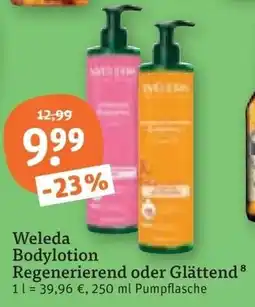 tegut Weleda Bodylotion Regenerierend oder Glättend Angebot