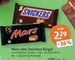 tegut Mars oder Snickers Riegel Angebot