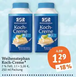 tegut Weihenstephan Koch-Creme Angebot