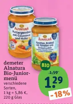 tegut demeter Alnatura Bio-Junior-menü Angebot