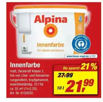 toom Baumarkt Innenfarbe Alpina Angebot