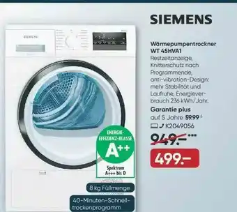 Galeria Siemens Wärmepumpentrockner Wt 45hva1 Angebot