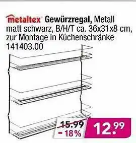 Möbel Boss Metaltex Gewürzregal Angebot