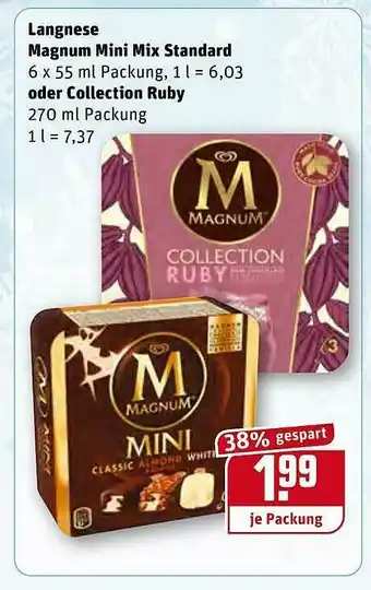 REWE Kaufpark Langnese Magnum Mini Mix Standard Oder Collection Ruby Angebot