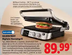 Lidl SILVERCREST Digitaler Kontaktgrill Angebot