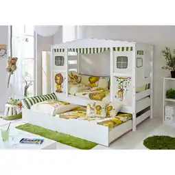 Netto Marken-Discount TiCAA Hausbett mit Bettkasten Safari Kiefer Weiß Angebot
