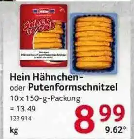 Selgros Hein Hähnchen- Oder Putenformschnitzel Angebot