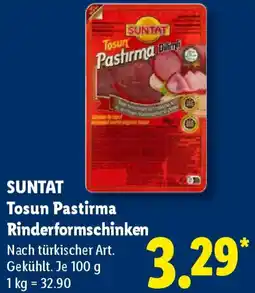 Lidl SUNTAT Tosun Pastirma Rinderformschinken Angebot