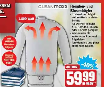 Hit Cleanmaxx Hemden- Und Blusenbügler Angebot