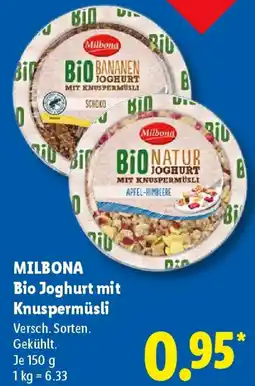 Lidl MILBONA Bio Joghurt mit Knuspermüsli Angebot