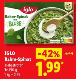 Lidl IGLO Rahm-Spinat Angebot